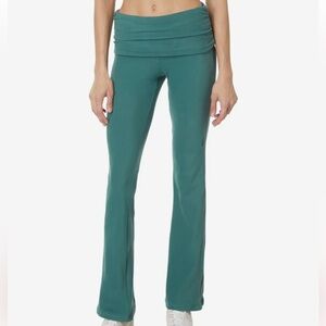 Free People Movement ACED IT Teal Bootcut foldover waist Yoga Lounge Pants Sz L